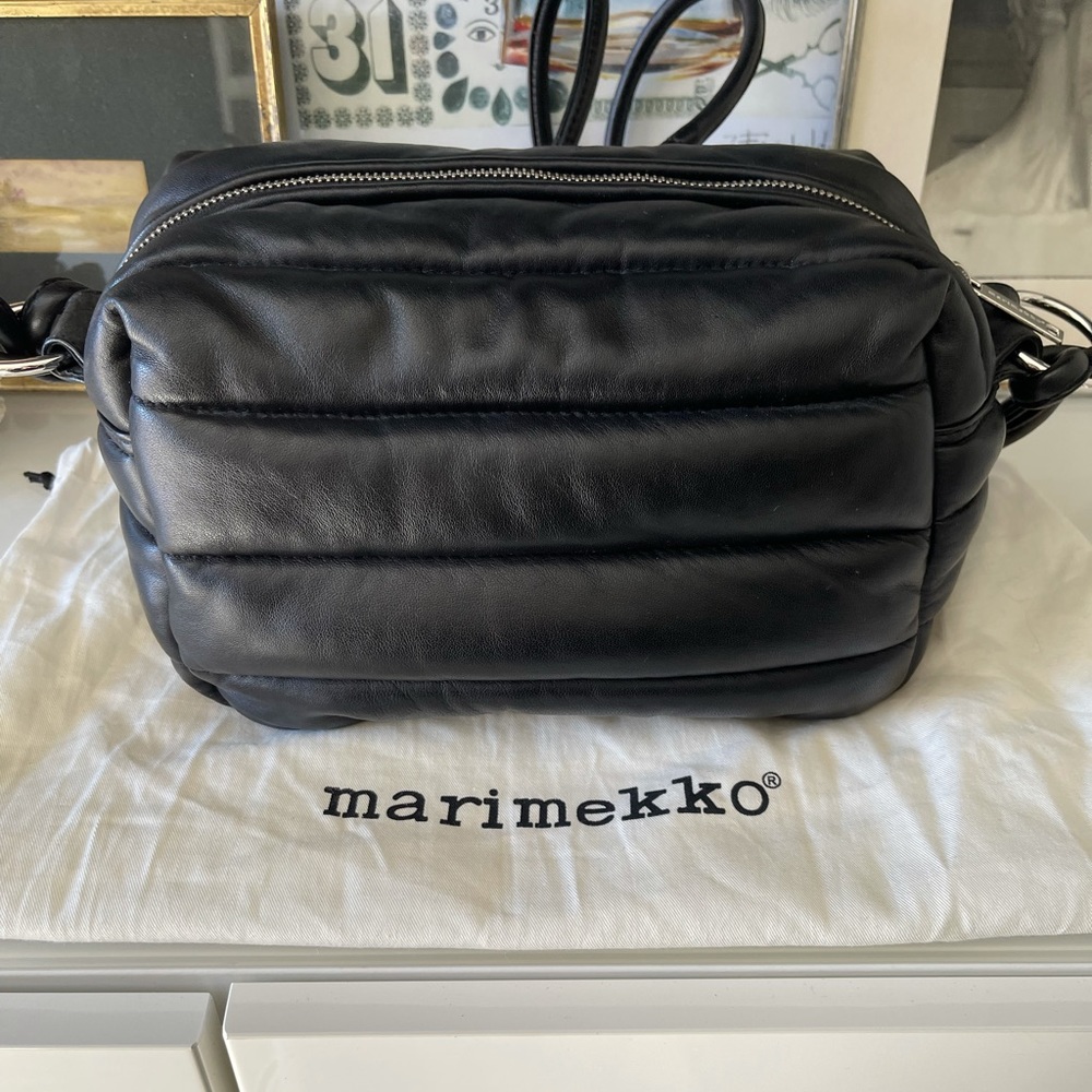 Marimekko Pixie Handbag in Puffy Black Leather